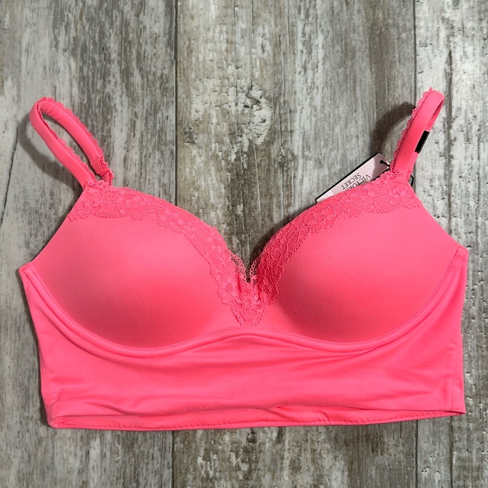 Victoria's Secret Neon Pink Lace-Trim Bralette